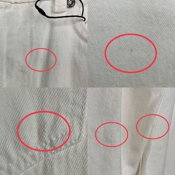 Zara Ivory Off White Straight Leg Raw Hem Denim Jeans 4 NWT - Picture 3 of 6